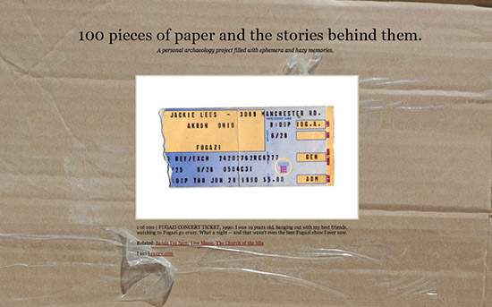 100 pieces of paper and the stories behind them