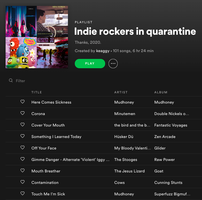 Indie Rockers in Quarantine playlist